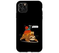 Funny Turtle and Snail Riding Sloth Meme Piggyback Animals Custodia per iPhone 11 Pro Max