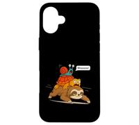 Funny Turtle and Snail Riding Sloth Meme Piggyback Animals Custodia per iPhone 16 Plus