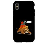 Funny Turtle and Snail Riding Sloth Meme Piggyback Animals Custodia per iPhone X/XS