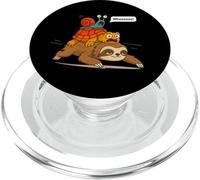 Funny Turtle and Snail Riding Sloth Meme Piggyback Animals PopSockets PopGrip per MagSafe