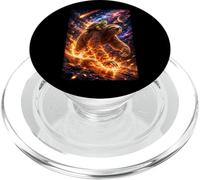 Funny Turtle Riding Sloth in Cosmic Galaxy Space UFO PopSockets PopGrip per MagSafe