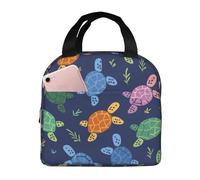 Funny Turtle Sea Colorful Cute Borsa Per Il Pranzo Portatile Borsa Termica Isolata Borse Termiche Per All'Aperto Picnic Uomo 22X20X13Cm