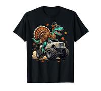Funny Tyrant Rex Pilgrim Dinosaur Truck Thanksgiving Boy Kid Maglietta