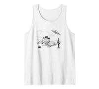 Funny UFO Bearded Dragon Western Alien Vintage 90s Wild West Canotta