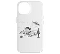Funny UFO Bearded Dragon Western Alien Vintage 90s Wild West Custodia per iPhone 14