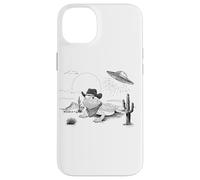 Funny UFO Bearded Dragon Western Alien Vintage 90s Wild West Custodia per iPhone 14 Plus
