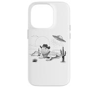Funny UFO Bearded Dragon Western Alien Vintage 90s Wild West Custodia per iPhone 14 Pro