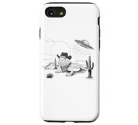 Funny UFO Bearded Dragon Western Alien Vintage 90s Wild West Custodia per iPhone SE (2020) / 7/8