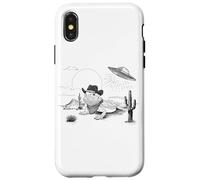Funny UFO Bearded Dragon Western Alien Vintage 90s Wild West Custodia per iPhone X/XS