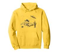 Funny UFO Bearded Dragon Western Alien Vintage 90s Wild West Felpa con Cappuccio