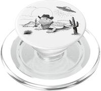 Funny UFO Bearded Dragon Western Alien Vintage 90s Wild West PopSockets PopGrip per MagSafe