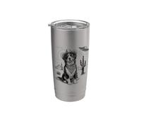Funny UFO Bernese Mountain Dog Alien Vintage 90s Wild West Bicchiere termico in acciaio inox doppia parete