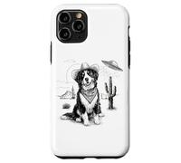 Funny UFO Bernese Mountain Dog Alien Vintage 90s Wild West Custodia per iPhone 11 Pro