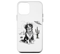 Funny UFO Bernese Mountain Dog Alien Vintage 90s Wild West Custodia per iPhone 12 mini