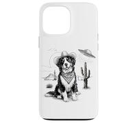 Funny UFO Bernese Mountain Dog Alien Vintage 90s Wild West Custodia per iPhone 13 Pro Max
