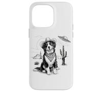 Funny UFO Bernese Mountain Dog Alien Vintage 90s Wild West Custodia per iPhone 14 Pro Max