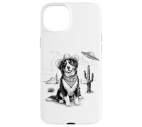Funny UFO Bernese Mountain Dog Alien Vintage 90s Wild West Custodia per iPhone 15 Plus