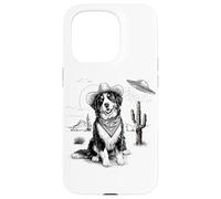 Funny UFO Bernese Mountain Dog Alien Vintage 90s Wild West Custodia per iPhone 15 Pro