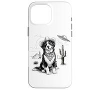 Funny UFO Bernese Mountain Dog Alien Vintage 90s Wild West Custodia per iPhone 16 Pro Max