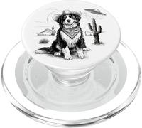 Funny UFO Bernese Mountain Dog Alien Vintage 90s Wild West PopSockets PopGrip per MagSafe