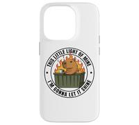 Funny Unbothered This Little Light Of Mine Shine Capybara Custodia per iPhone 14 Pro