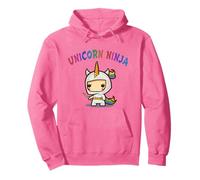 Funny Unicorn Ninja Compleanno Ragazza Team Princess Crew Rosa Felpa con Cappuccio