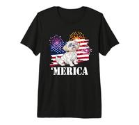 Funny USA Flag 4th July Merica American Maltese Lover Maglietta Premium