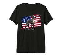 Funny USA Flag Merica 4th July Independence Great Dane Lover Maglietta Premium