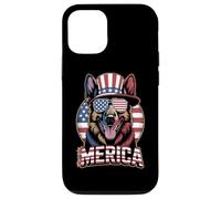 Funny USA German Shepherd Merica 4th of July Dog Custodia per iPhone 12/12 Pro