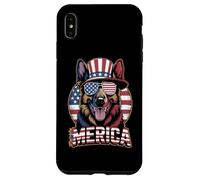 Funny USA German Shepherd Merica 4th of July Dog Custodia per iPhone XS Max