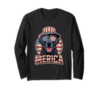 Funny USA Labrador Merica 4th of July Dog Maglia a Manica