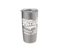 Funny USA Merica Kickin Ass Since 1776 4th of Luglio Map Art Bicchiere termico in acciaio inox doppia parete