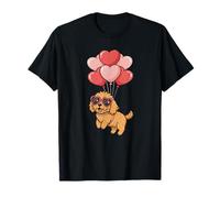 Funny Valentines Day Heart Balloons Goldendoodle Dog Lover Maglietta