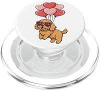 Funny Valentines Day Heart Balloons Goldendoodle Dog Lover PopSockets PopGrip per MagSafe