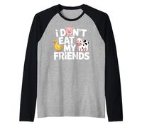 Funny Vegan I Don't Eat My Friends Vegetarian Maglia con Maniche Raglan