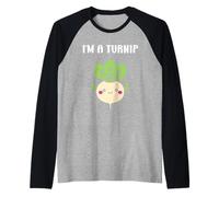 Funny Vegetable Turnips Food Minimalist Simple I'm a Turnip Maglia con Maniche Raglan