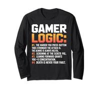 Funny Video Games Gamers Gaming Gamer Logic Maglia a Manica