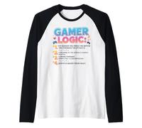 Funny Video Games Gamers Gaming Gamer Logic Maglia con Maniche Raglan