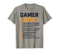 Funny Video Games Gamers Gaming Gamer Logic Maglietta