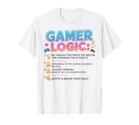 Funny Video Games Gamers Gaming Gamer Logic Maglietta