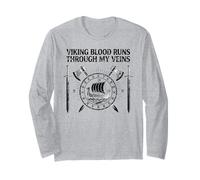 Funny Viking Blood Runs Through My Veins Vikings Norse Maglia a Manica