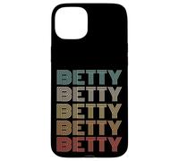 Funny Vintage 70s Repeated Text Design First Name Betty Custodia per iPhone 15 Plus