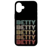 Funny Vintage 70s Repeated Text Design First Name Betty Custodia per iPhone 16 Plus