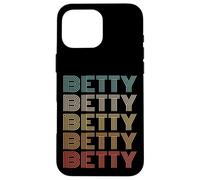 Funny Vintage 70s Repeated Text Design First Name Betty Custodia per iPhone 16 Pro Max