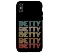 Funny Vintage 70s Repeated Text Design First Name Betty Custodia per iPhone X/XS