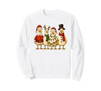 Funny Vintage Christmas Silly Goose Festive Graphic Felpa