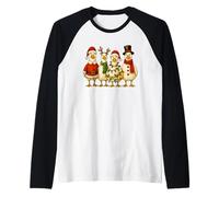 Funny Vintage Christmas Silly Goose Festive Graphic Maglia con Maniche Raglan