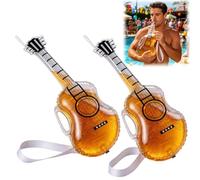 Funny Violin-Shaped Beer Bottle,Unique Guitar Shaped Beer Bottle with Straw and Strap,Large Capacity Transparent Beercup for Music Festivals,Rock Party,Beach Vacations,Holiday Gathering