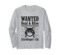 Funny Wanted Dead And Alive Schrödinger's Cat Schrodinger Maglia a Manica