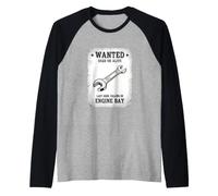 Funny Wanted Poster con Scritta Dead Alive da 10 mm Maglia con Maniche Raglan